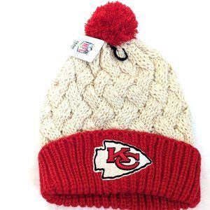 NFL Kansas City Chiefs Womens Knit Hat White/Red OS New with Tags